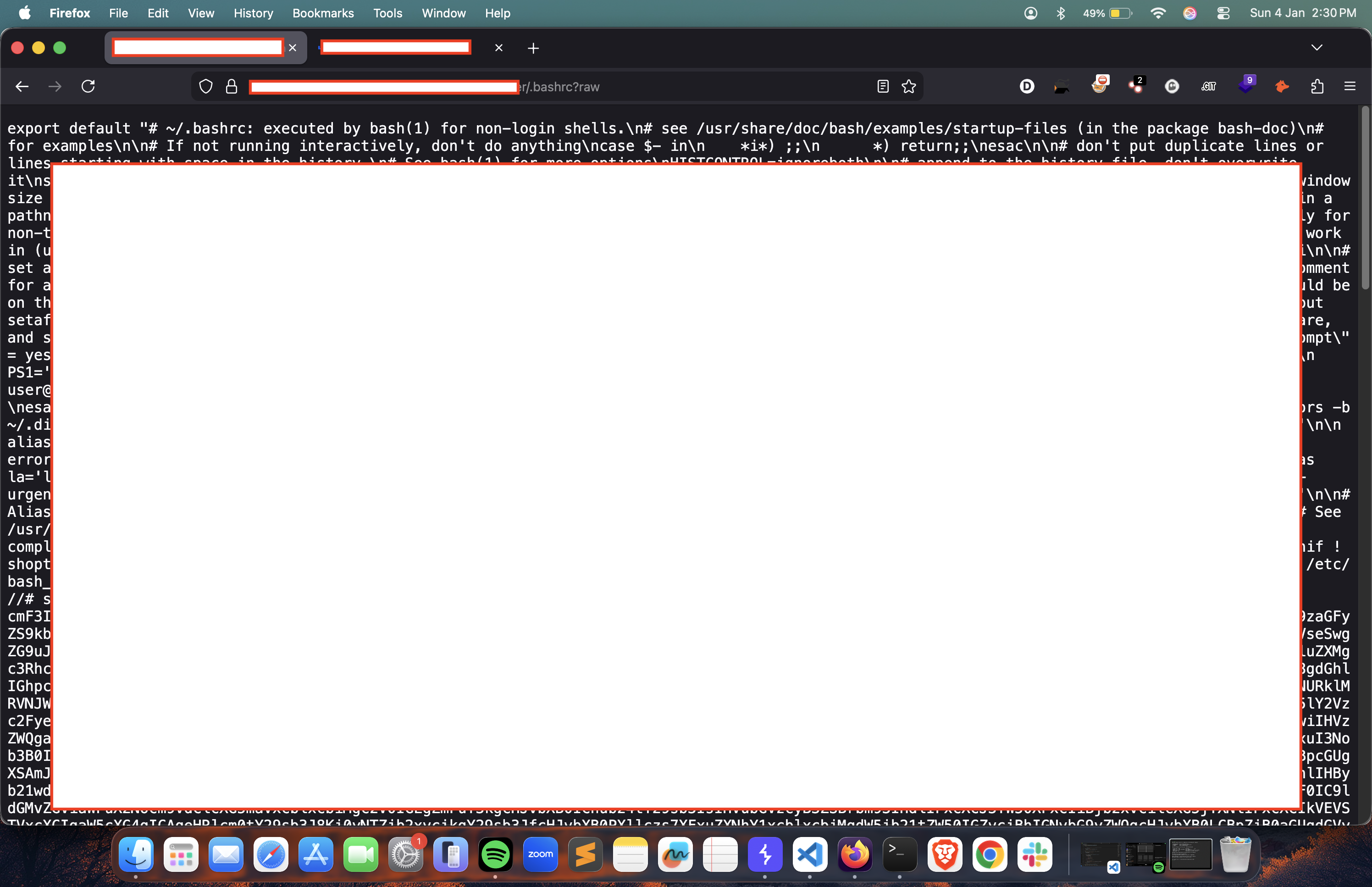 bashrc content