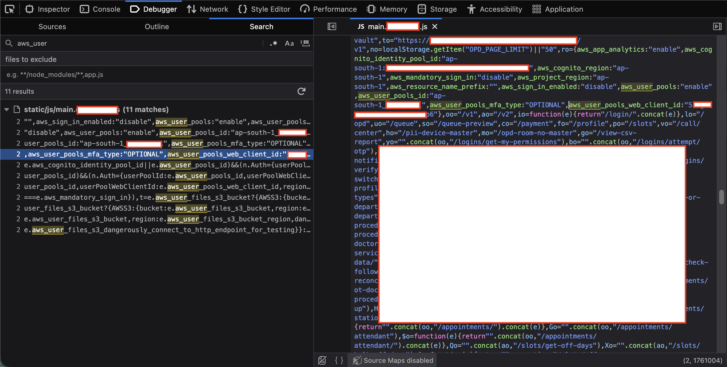 Cognito Config in JS