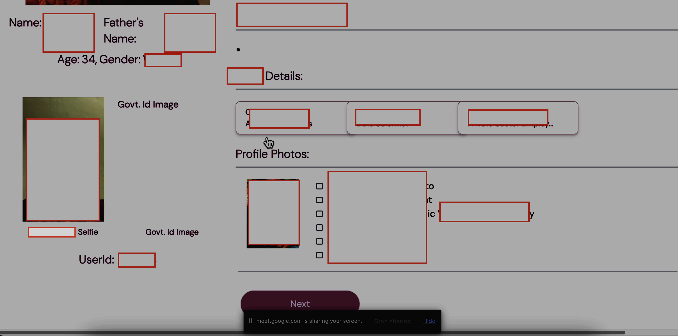 Administrative dashboard accessed using newly created account
